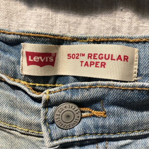 Mens Levi’s light wash style 502 regular taper jeans great condition 30 x 32 - Picture 4 of 10